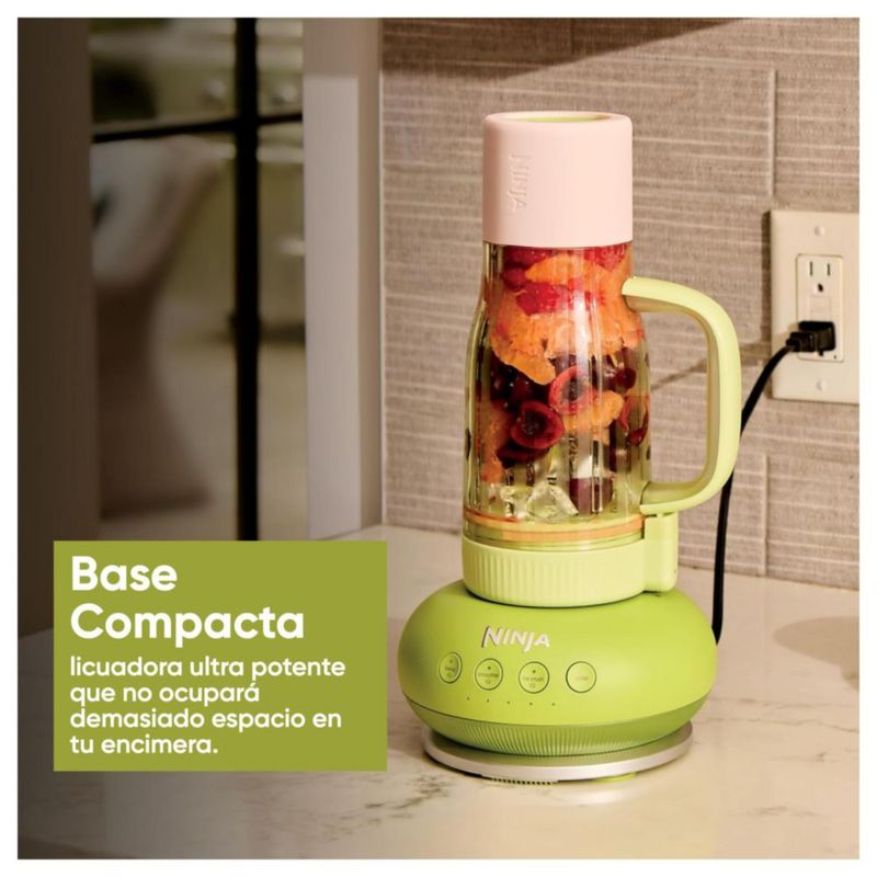 Ninja PB051 Cafetera de cápsulas y café molido - Compatible con cápsulas K-Cup, espumador de leche plegable, depósito extraíble - Color Verde Salvia