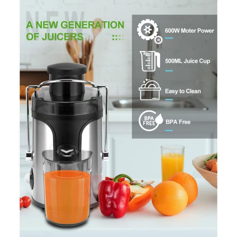 Extractor de Jugo,1000W Power Easy Clean Prensa,Extractor Centrífugo,Juicer con Modo de 3 velocidades,Boca Ancha 70mm, con Cepil