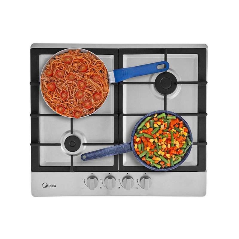 Parrilla de Empotre Midea MTGB24R3402GS 24" 4 Quemadores a Gas Acero Inox
