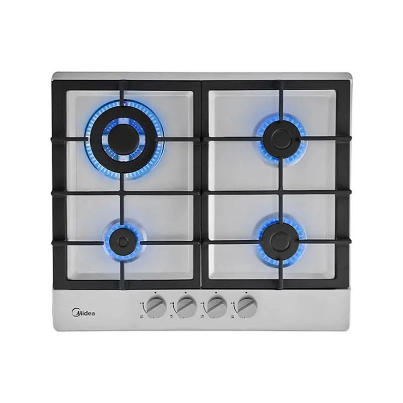 Parrilla de Empotre Midea MTGB24R3402GS 24" 4 Quemadores a Gas Acero Inox