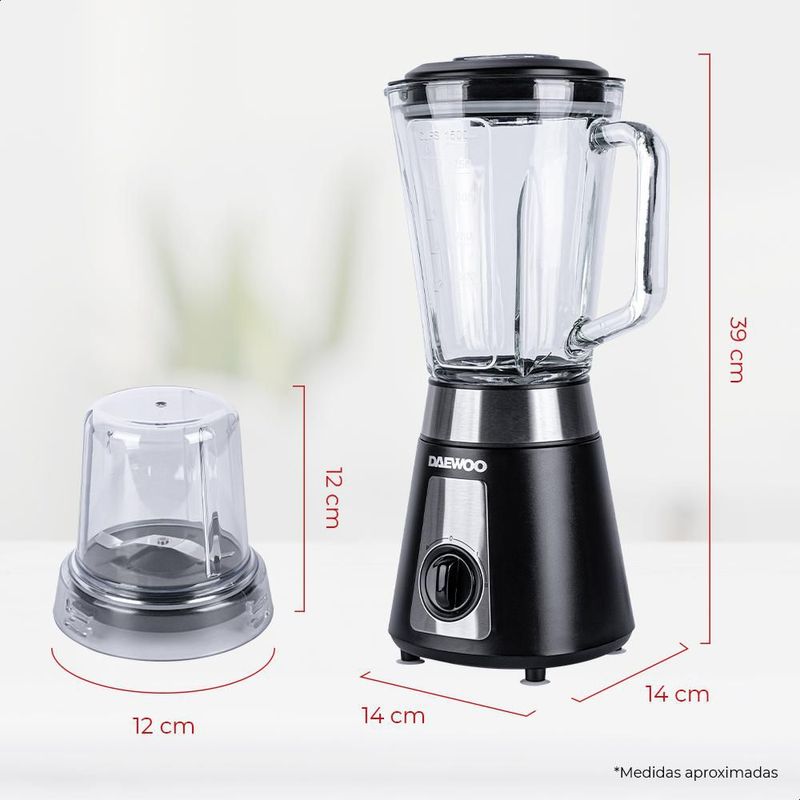 Licuadora con molinillo 2 velocidades  vaso de cristal 1.5 L