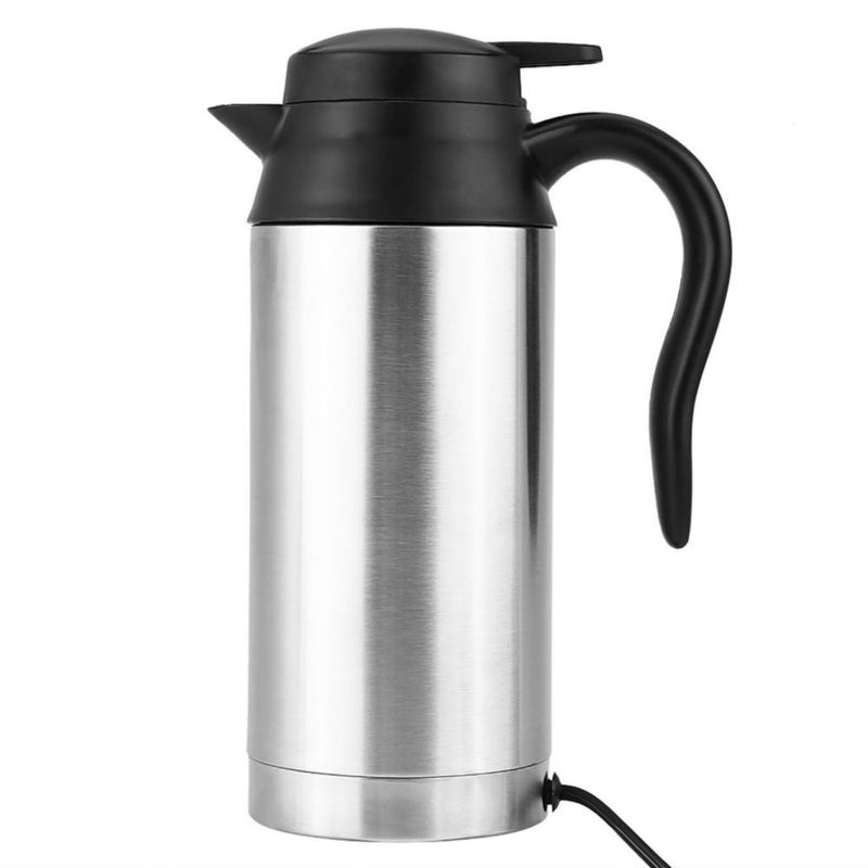 Hervidor Eléctrico para Coche, 750ml 12V, Taza de Calefacción de Acero Inoxidable para Coche, Termos de Viaje Eléctricos, Taza d