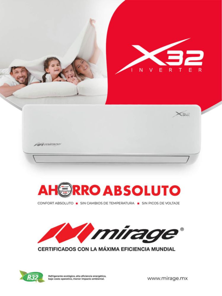 MINISPLIT MIRAGE INVERTER X32 FRIO 1 TON 110V SETCWF120E