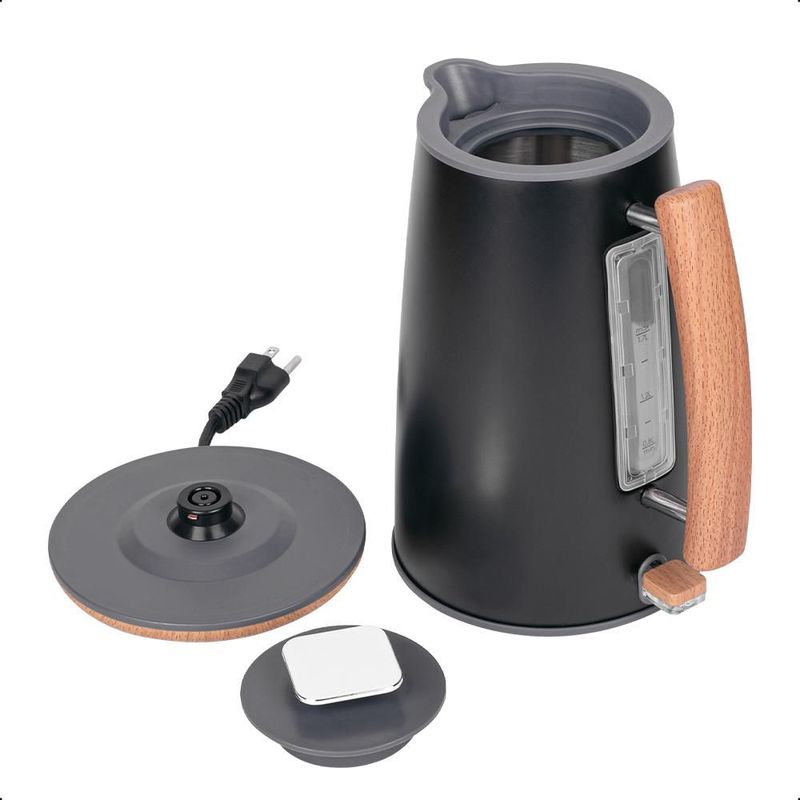 Hervidor Eléctrico DAEWOO con acabados de madera 1.7L negro