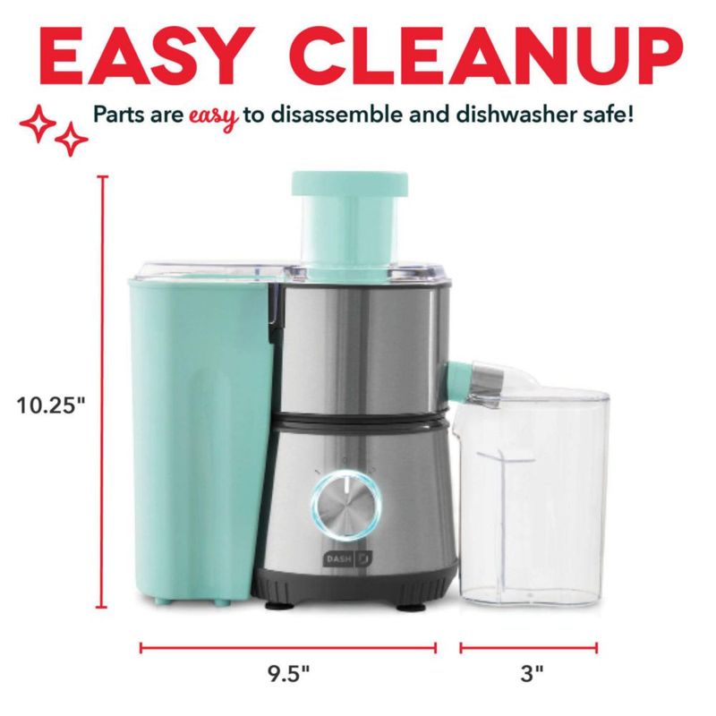 Dash Compact Centrifugal Juicer, Easy Clean Extractor Press Juicing Machine, 2-Speed, Wide 2" Feed Chute for Whole Fruit Vegetab