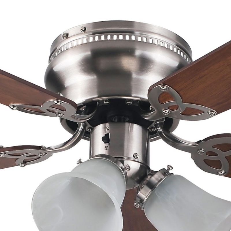 Coolfan Ventilador de Techo de Madera de 42 Pulgadas con Luz y 5 Aspas Reversibles con Control de Cadena, Modelo Brisa