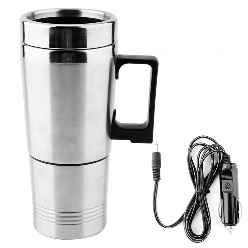 Hervidor eléctrico, Aramox 350ML + 150ML Hervidor eléctrico Café Té Termo Taza calentadora de agua 12V Encendedor de cigarrillos