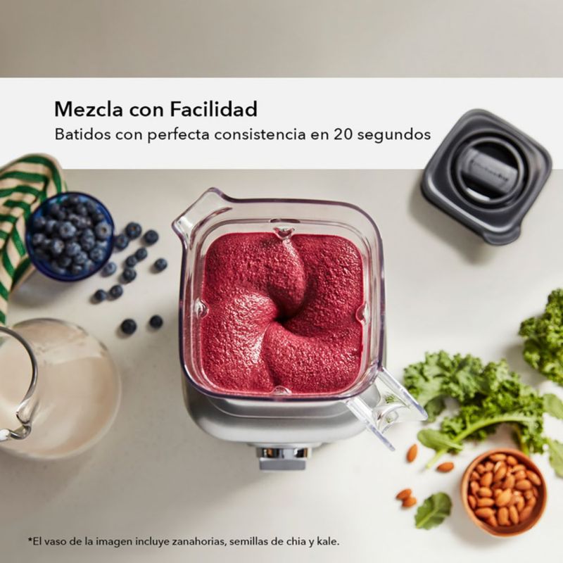 Licuadora K400 KitchenAid KSB4027CU de 5 Velocidades y 1.6 L Contour Silver