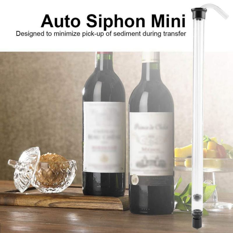 Sifón de Plástico Transparente Sifón Automático (Bastón de Estantería) con Tubería de Plástico para Cerveza y Cubo de Vino Botel
