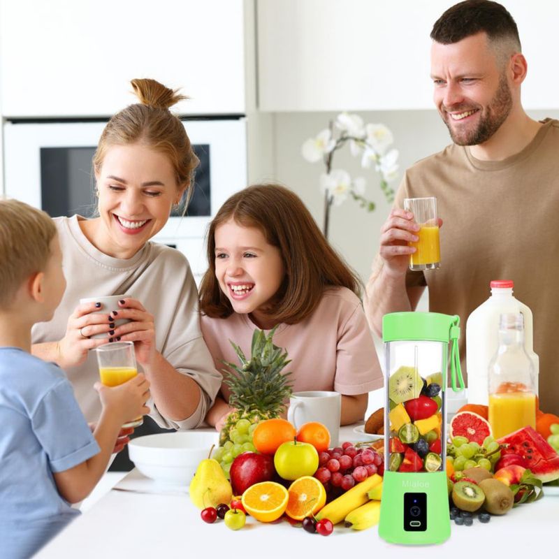 380ml USB Juicer Cup 6 Blades,Portable Fruit Blender Smoothie,Water Bottle Rechargeable Juice Blender Electric Fruit Mixer Perso