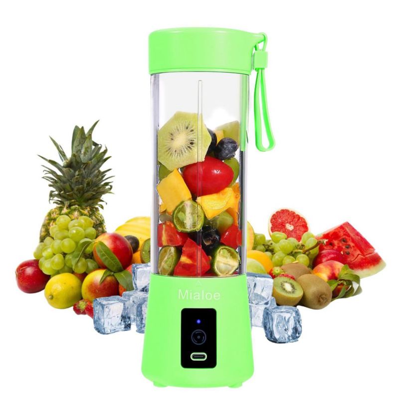 380ml USB Juicer Cup 6 Blades,Portable Fruit Blender Smoothie,Water Bottle Rechargeable Juice Blender Electric Fruit Mixer Perso