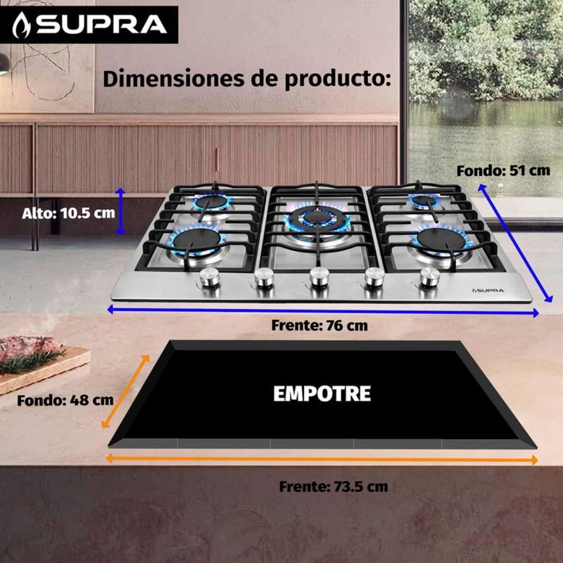 Parrilla de Gas Empotrable QUANTUM 76