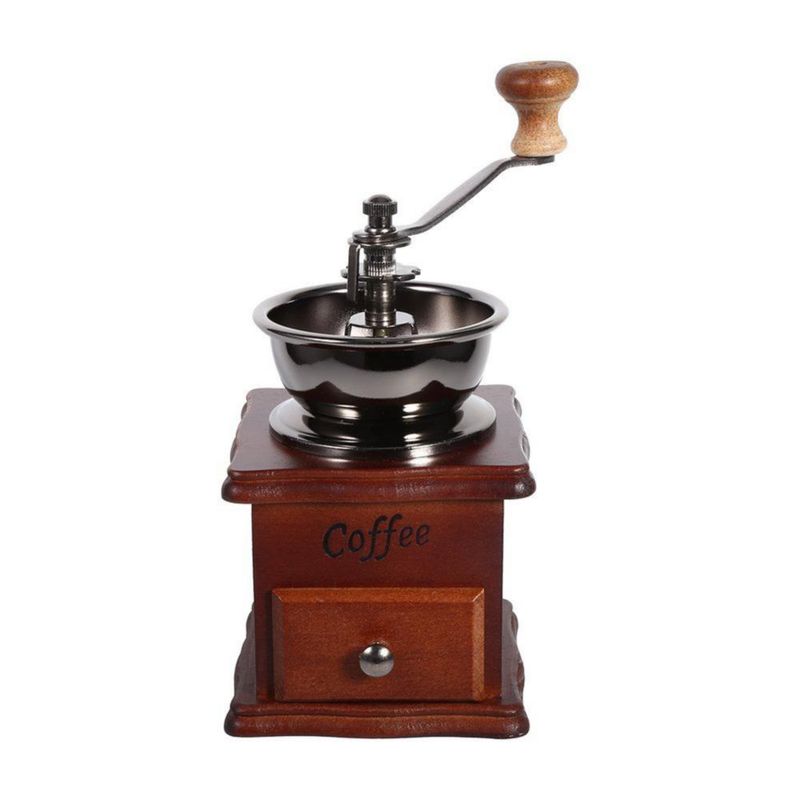 Fdit Retro Design Coffee Bean Hand Grinder Manual Mini Mill Home Office Use Decoration