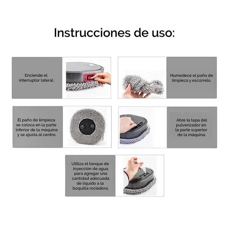 Robot Limpiador Trapeador y Humidificador Lo Necesito | Suelo, UV y Bajo Ruido