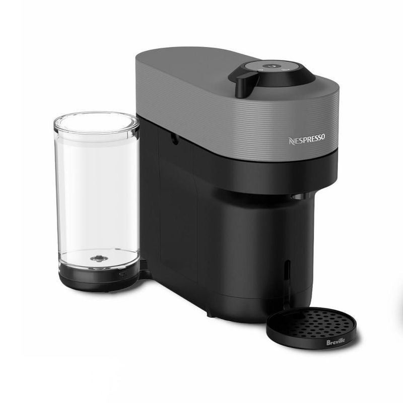 Cafetera Nespresso Vertuo Pop+ con espumador de leche, color gris oscuro