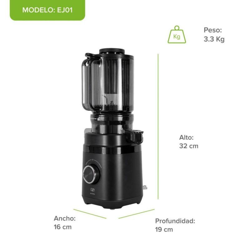 Extractor de jugos prensado en frío sistema de reversa 150W AVERA EJ01