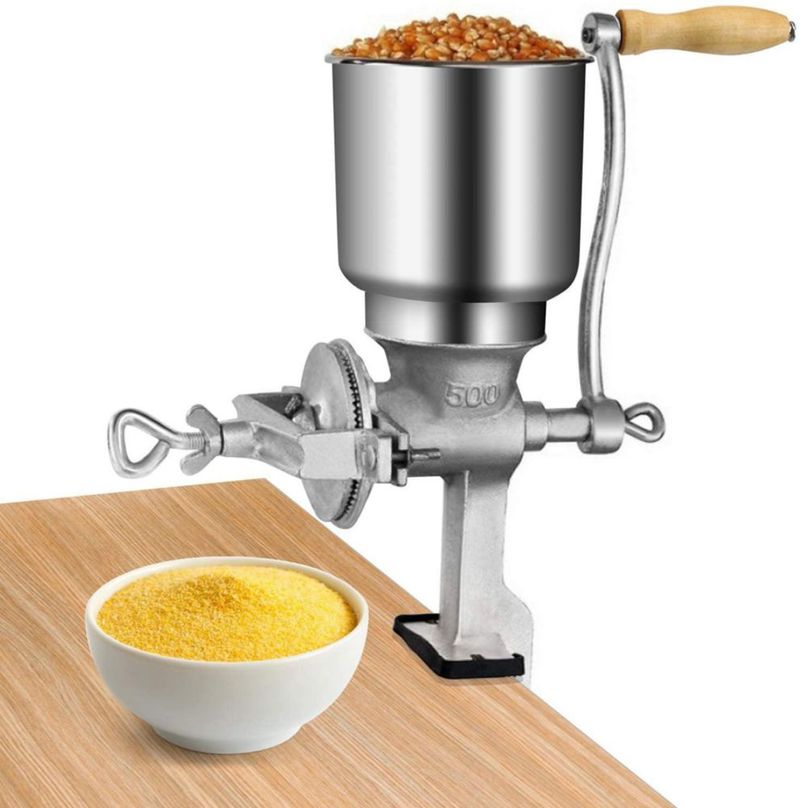 GOTOTOP - Molino de grano de manivela de mano, molino de grano, molino de harina de maíz, equipo de herramientas de cocina para
