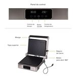 Parrilla grill 3 en 1 con placas intercambiables y apertura 180° AVERA GE01