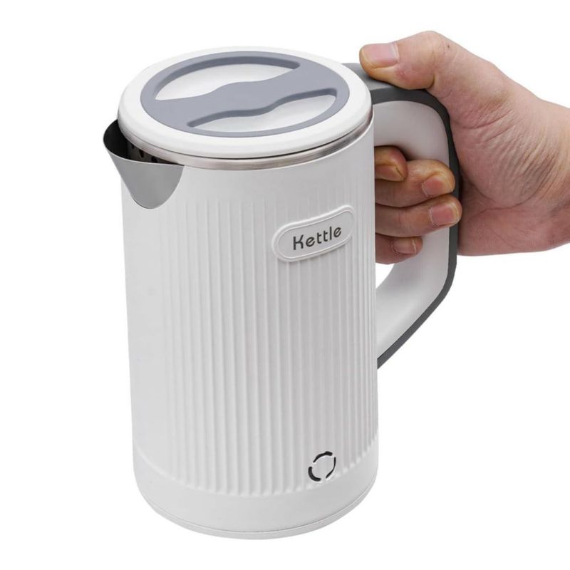 RYEWGRV Tetera Electrica Acero Inoxidable, Hervidor de Agua Electrico Viaje Pequeño 0.8 L, 600 W, Jarra Electrica Hervir Agua Po