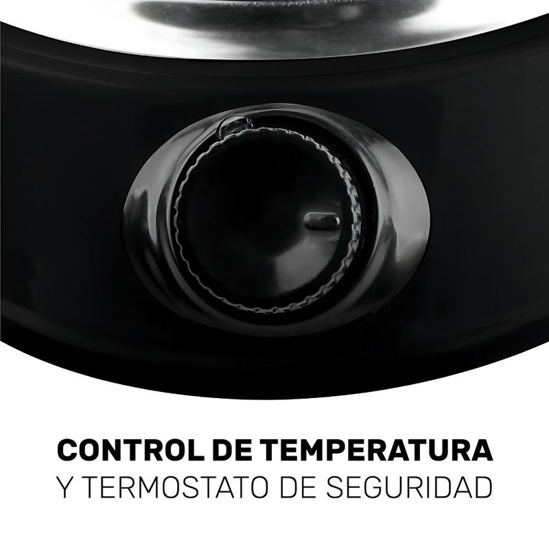 Parrilla eléctrica Taurus Helios con termostato, negro, parilla con disco de hierro fundido, compacta