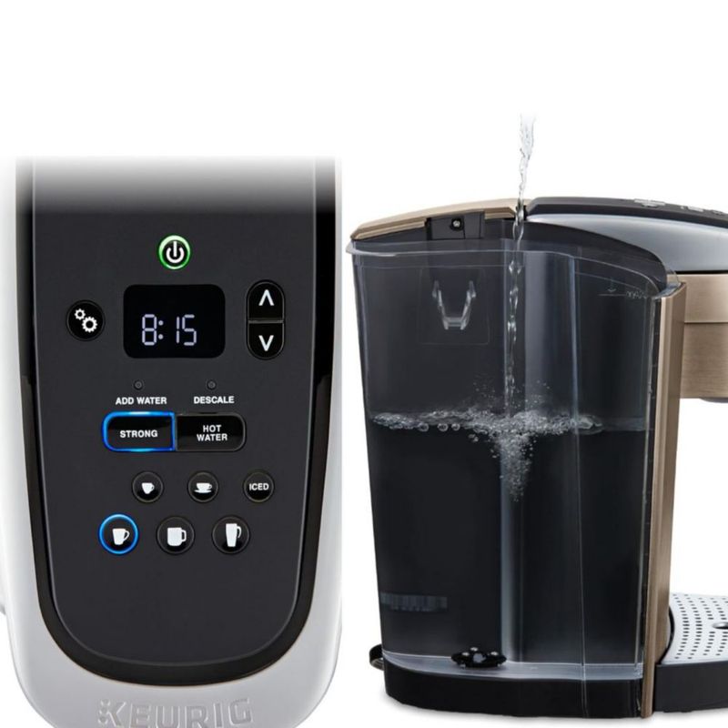 Keurig Cafetera K-Elite, cafetera de vainas K-Cup de una sola porción, con capacidad de café helado – Color Oro