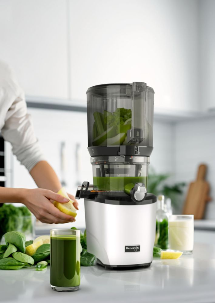 Kuvings AUTO10S - Exprimidor lento fácil cuidado con capacidad de 3 litros y motor de 200 W, ideal para frutas, verduras y batid