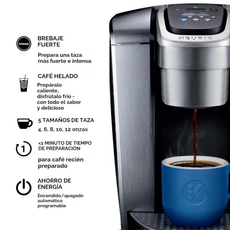 Keurig Cafetera K-Elite, cafetera de vainas K-Cup de una sola porción, con capacidad de café helado – Color Silver