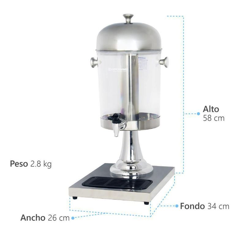 Dispensador de jugos y bebidas frías Hypermark Fresh Juice 8 litros