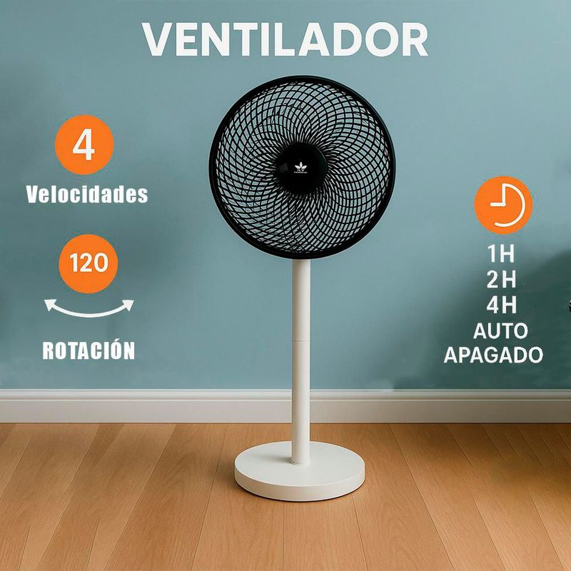 Ventilador de piso con control remoto 4 velocidades