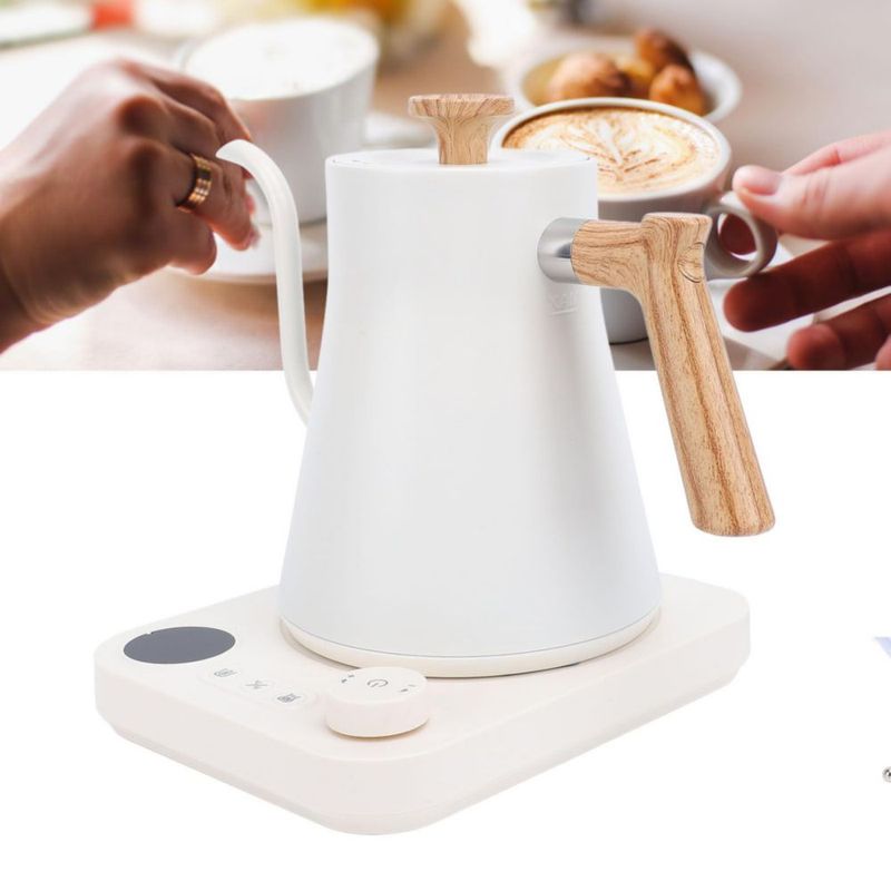 Mumusuki Hervidor Eléctrico de Cuello de Cisne, Tetera de Acero Inoxidable de 1200 W con Control Preciso de Temperatura, Hervido