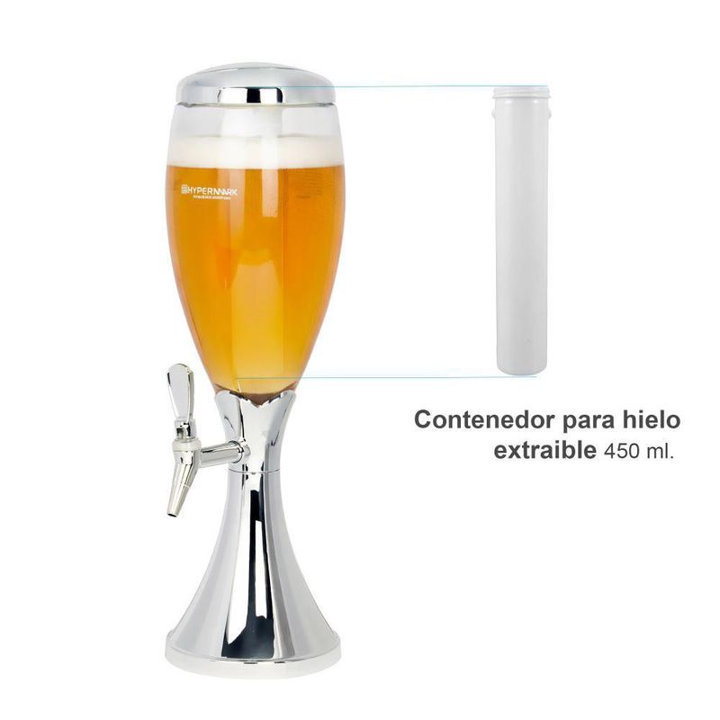 Dispensador de torre de cerveza y bebidas frías Hypermark Claer Beer 3 litros