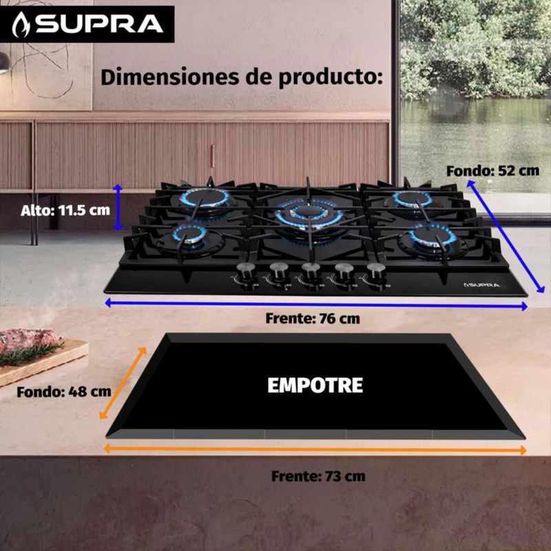 Parrilla Empotrable de 76CM SENZA 76
