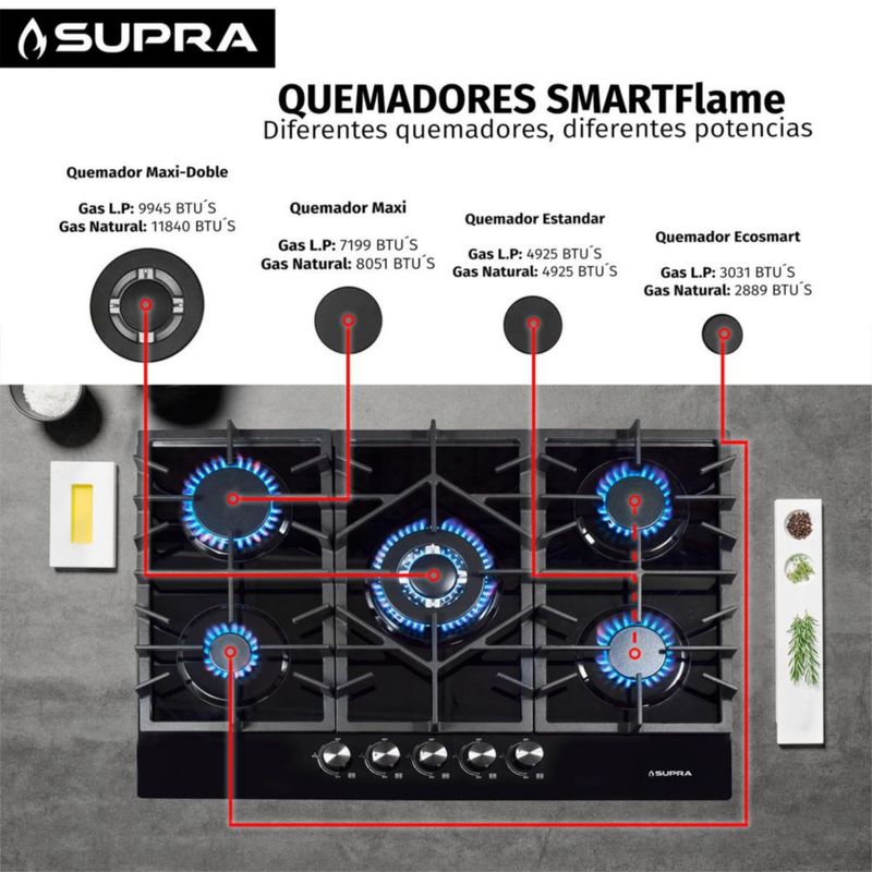 Parrilla Empotrable de 76CM SENZA 76