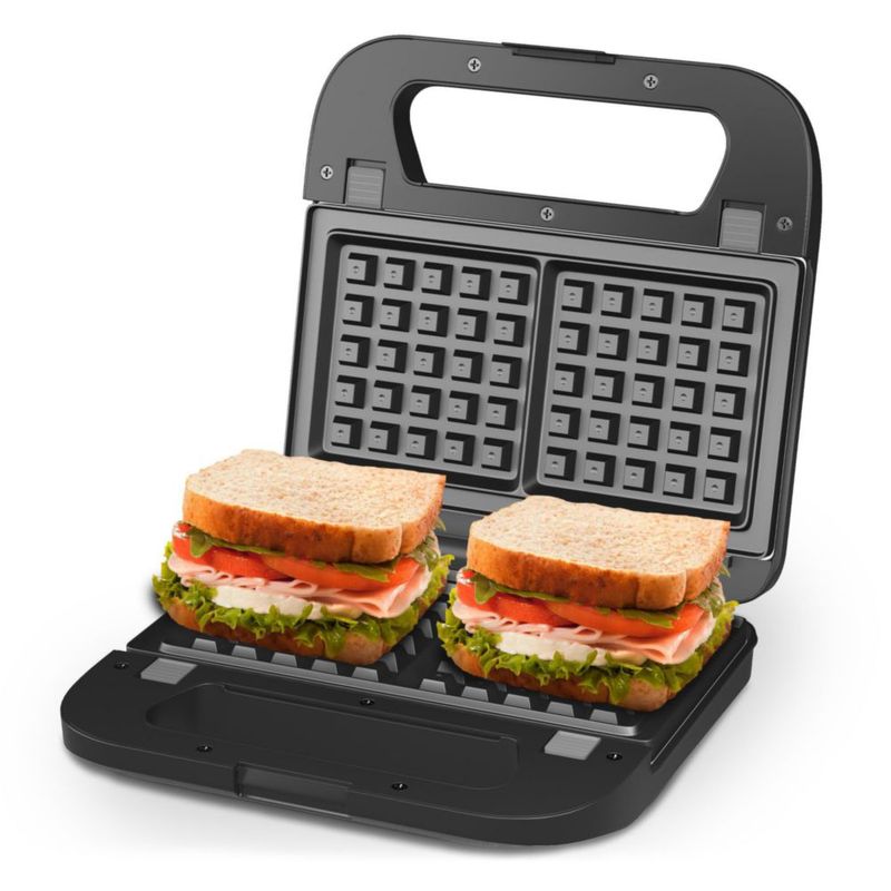 SUNVIVIPRO - Sandwichera eléctrica 3 en 1, plancha para paninis y waflera, con placas antiadherentes extraíbles, luces indicador