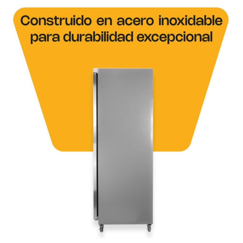 CONSERVADOR RHINO CONVESOL-23 | Conservador Vertical de Congelados | 23 Pies Cúbicos | 1 Puerta Sólida | Acero Inoxidable | Restaurante Bar Hotel