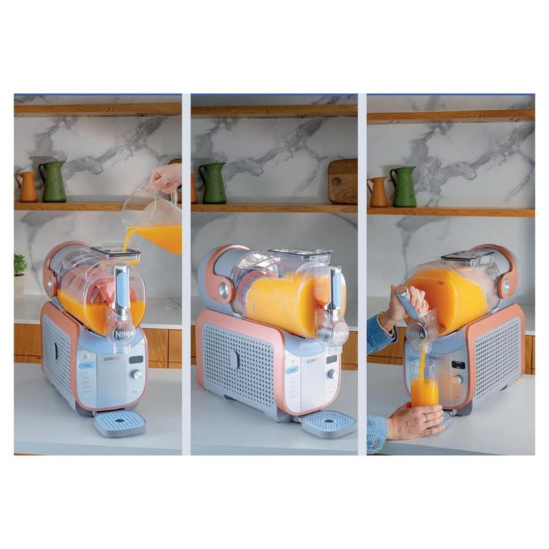 Ninja SLUSHi XL FS605 - Máquina de Bebidas Congeladas XXL con 6 Programas - Máquina de helados Slushi Digital - Blue & Peach