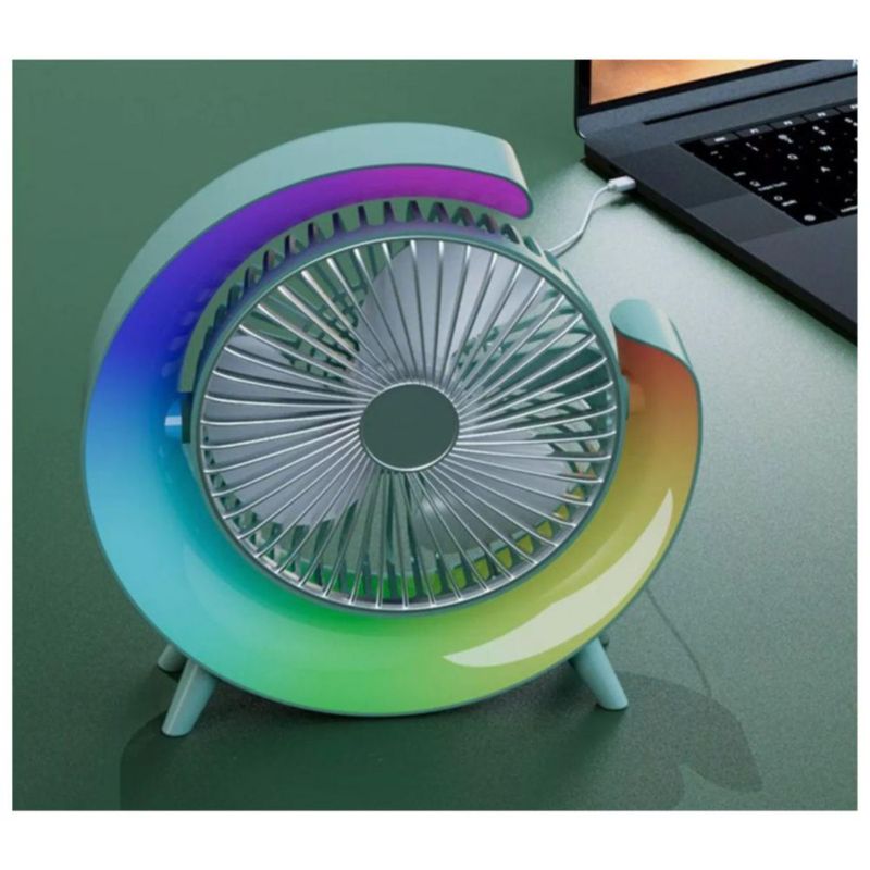 Ventilador Inalámbrico con lámpara luces led Color Azul
