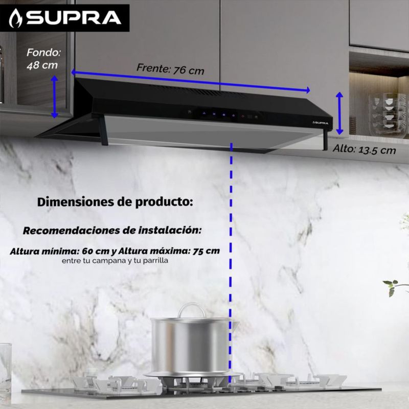 Campana de Pared Supra de 76cm NINA 76
