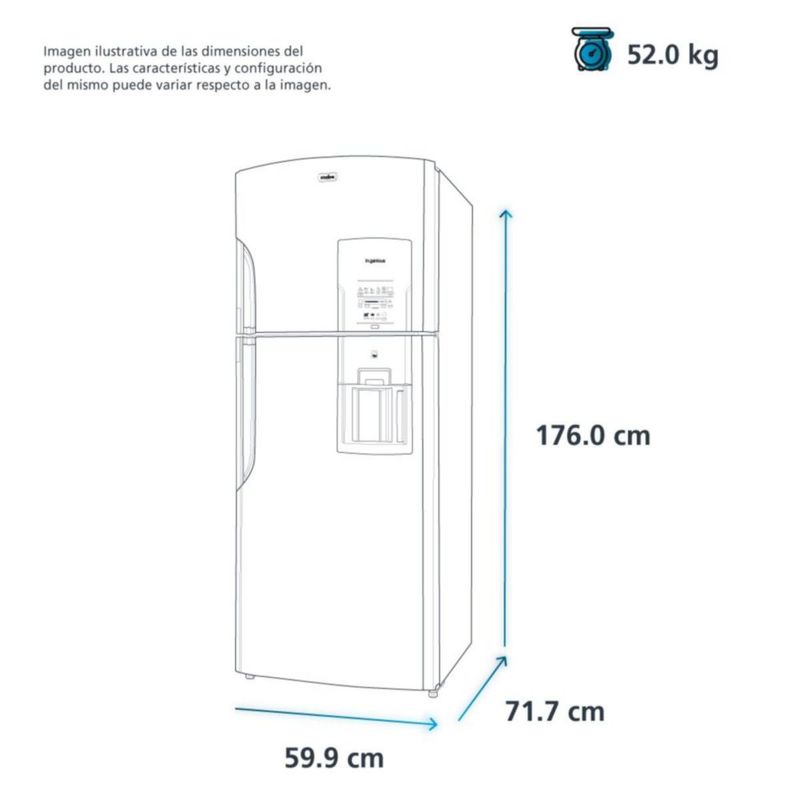 Refrigerador Mabe Top Mount 11P 300L RMA300FZMRX0 Despachador de agua