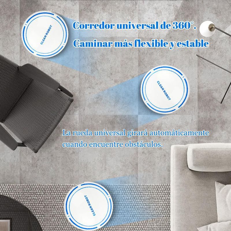 Robot Aspirador Automático Inteligente para Perezosos - Mini Limpiador con Carga USB y Navegación Eficiente.HOGAWAY