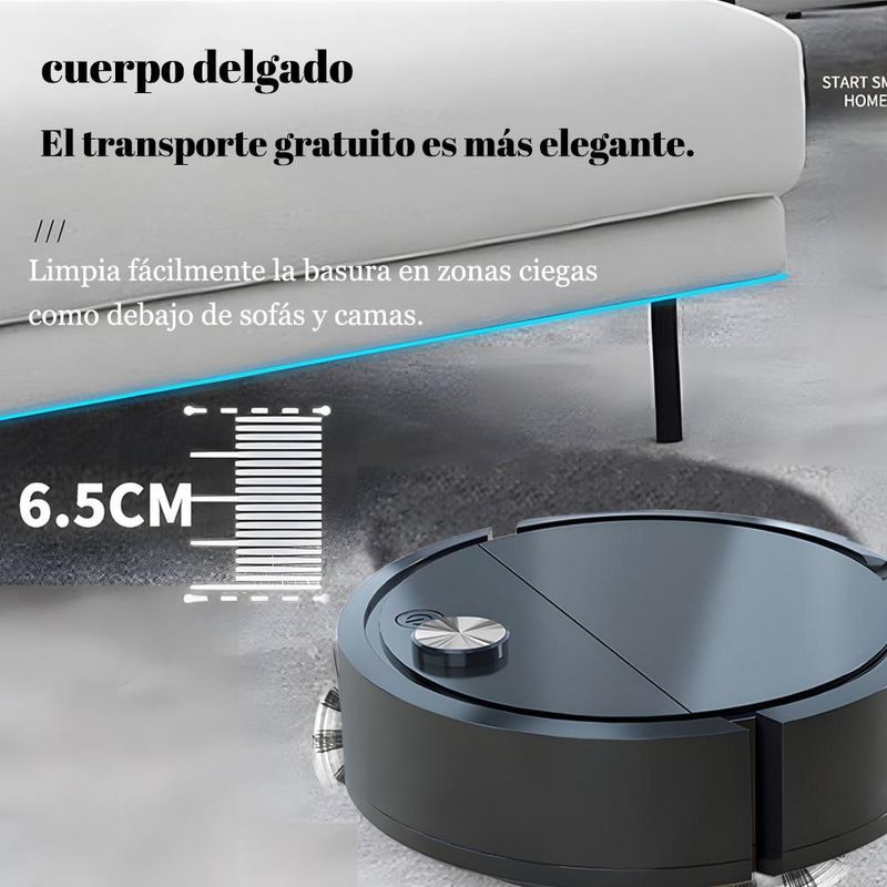 Robot Aspirador Automático Inteligente para Casa - Pequeño Electrodoméstico de Limpieza con Carga Automática y Alta Succión.HOGAWAY
