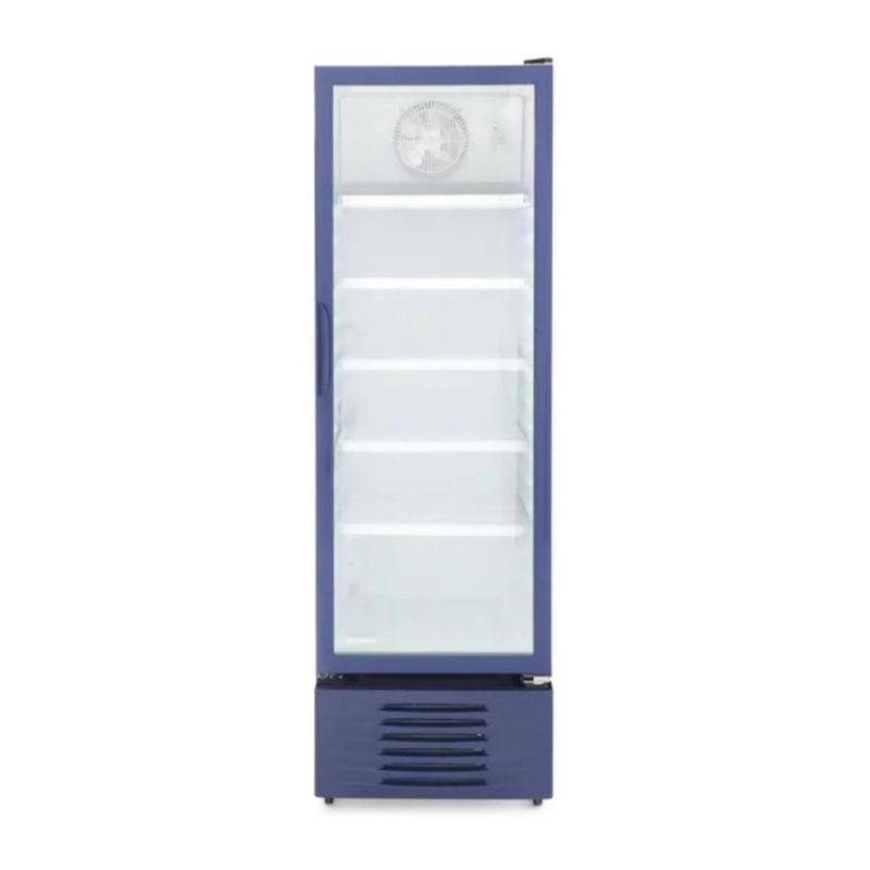 Refrigerador Vitrina 9 Pies Cúbicos Hisense Azul Puerta de Vidrio CVC494N3AWX
