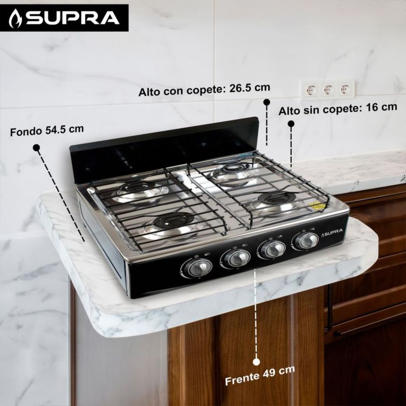 Parrilla a gas LP 4Q-TITAN BLACK acero