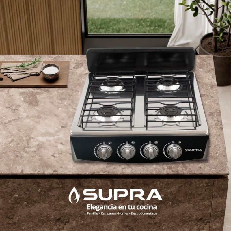 Parrilla a gas LP 4Q-TITAN BLACK acero