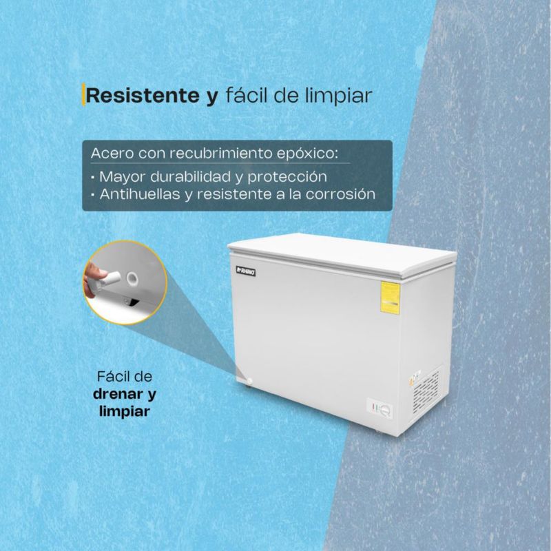 CONGELADOR RHINO CONGECO-10 | Congelador Horizontal | 10 Pies Cúbicos | Canastilla De Acero |  Carnicería Pastelería Super Mercados