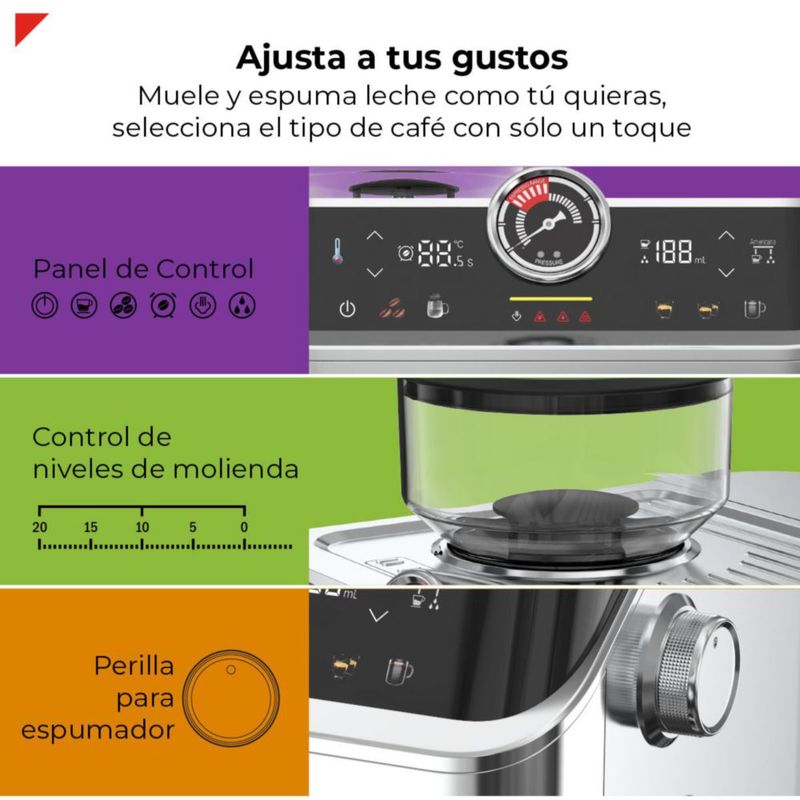 Cafetera Semiautomática 20B Con Molino Bogner BECM01