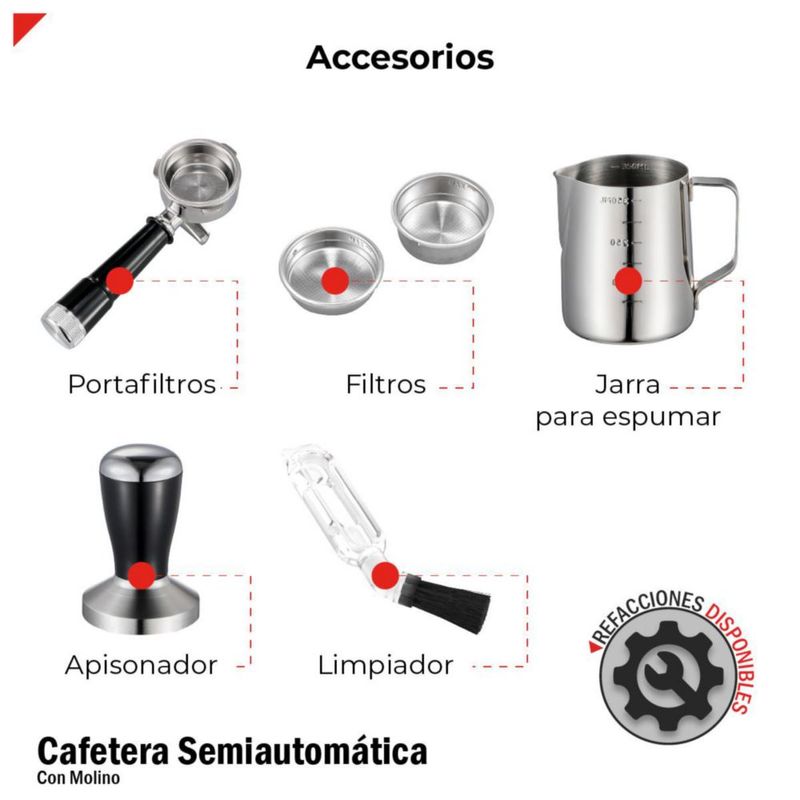 Cafetera Semiautomática 20B Con Molino Bogner BECM01