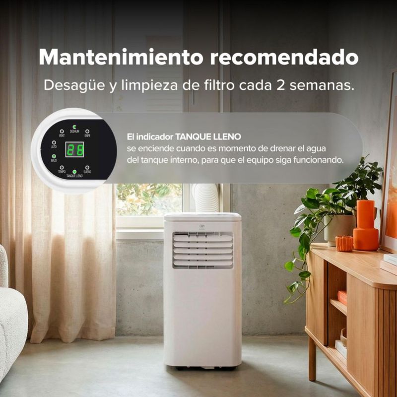 Aire acondicionado portátil 3 en 1 Enfriador, Ventilador y Deshumidificador Cobertura 16 m2 Control Remoto 115v Avera AICP01