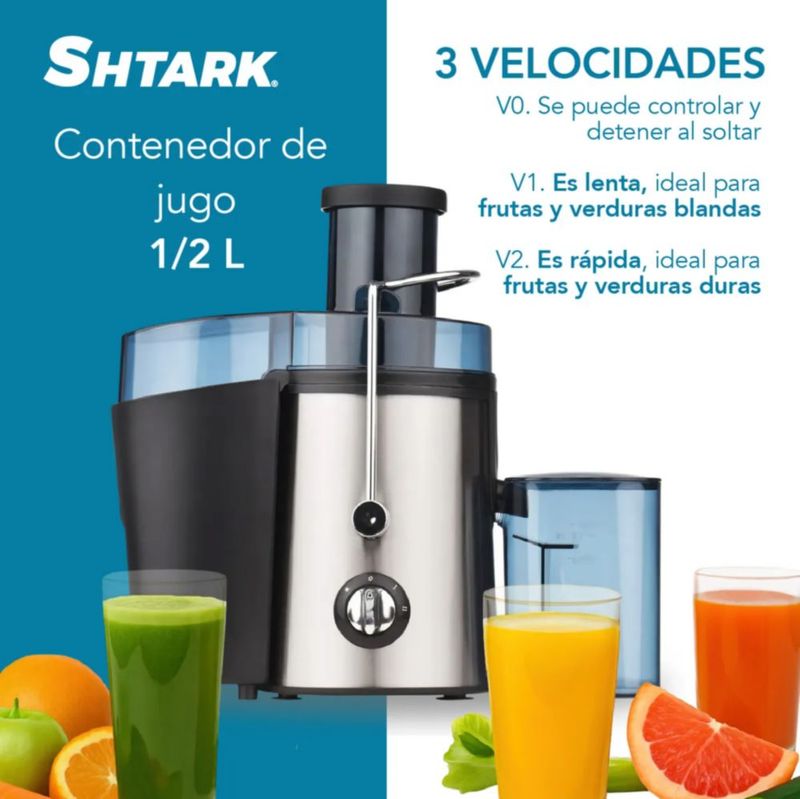 Extractor De Jugos Eléctrico 2 Velocidades Jarra 500ml 1000w