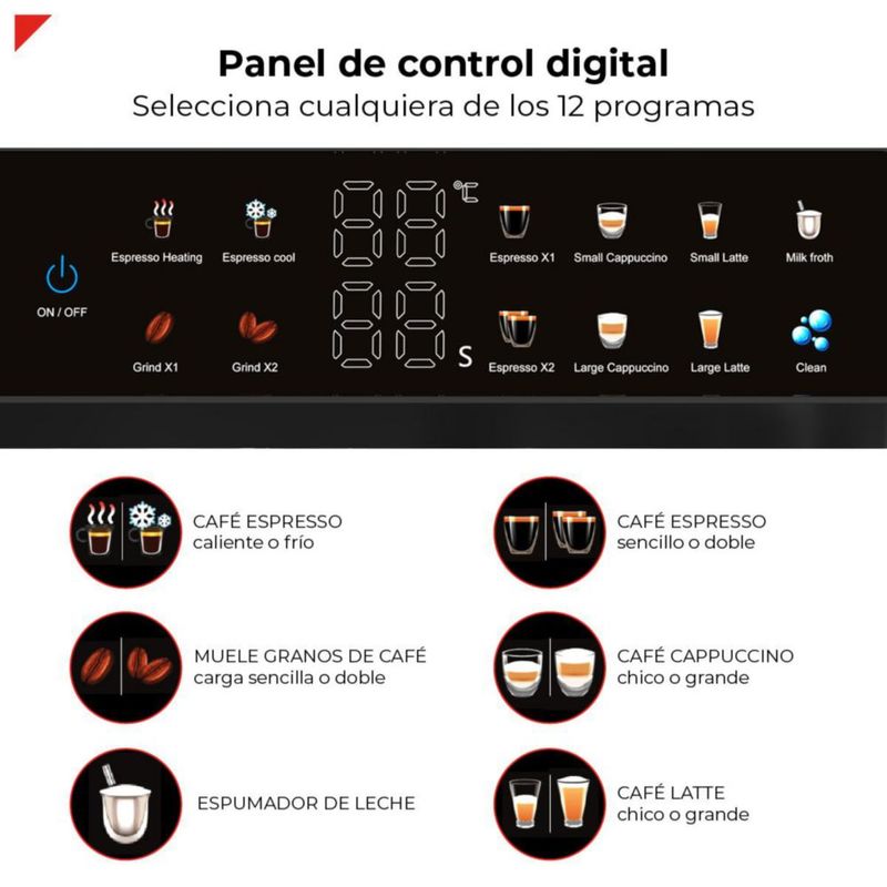 Cafetera Semiautomática con Molino 1350 W Bogner BDCM10